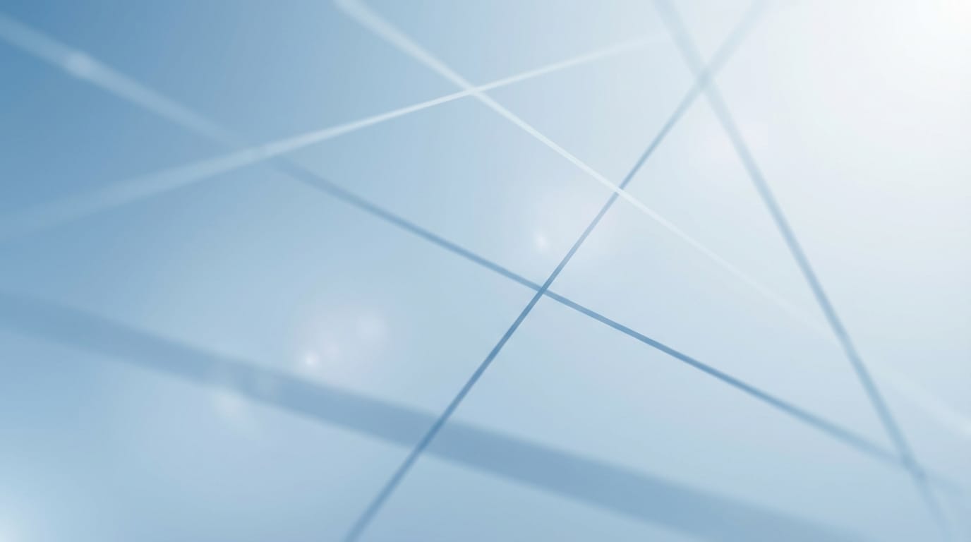 A professional abstract background video for business presentation, soft blue and white gradient, slowly moving geometric lines, shallow depth of field, high quality, 4k