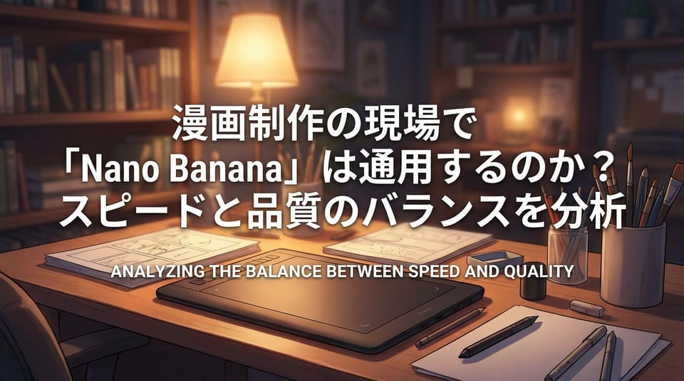 漫画制作の現場で「Nano Banana」は通用するのか？スピードと品質のバランスを分析