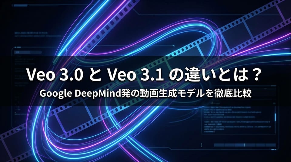 Veo 3.0 と Veo 3.1 の違いとは？Google DeepMind発の動画生成モデルを徹底比較